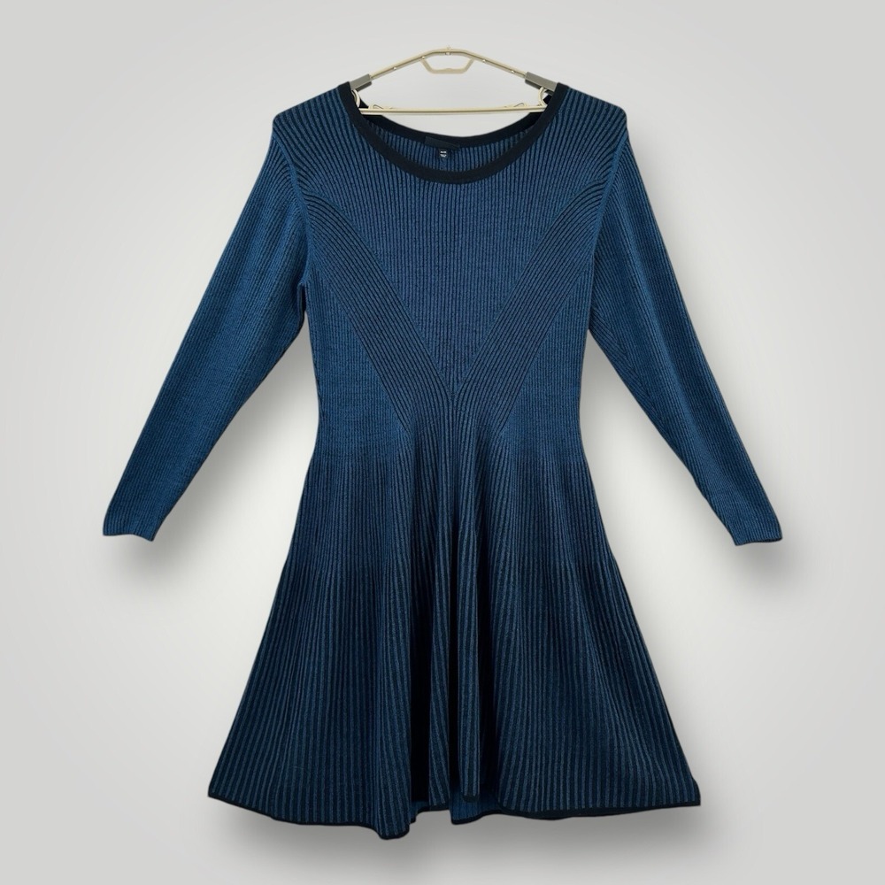 NEW $90 LANE BRYANT Deep Teal Knit Midi Dress Size 26/28 Long Sleeves A-Line NWT